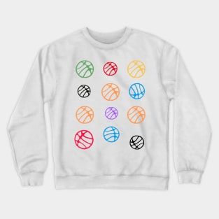 Cute Colorful Basketball Balls Kids Pattern Crewneck Sweatshirt